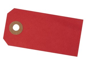 Paper Line Manillamærke 40x80mm 10stk rød