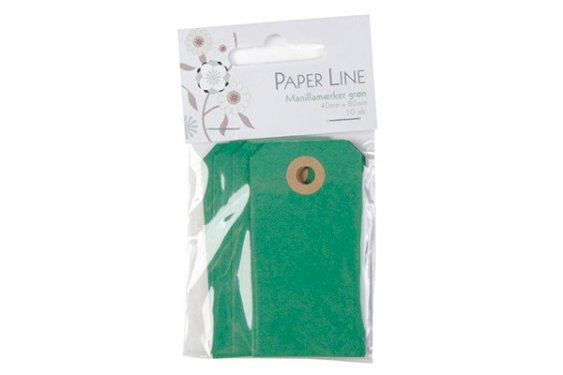Paper Line Manillamærke 40x80mm 10stk grøn