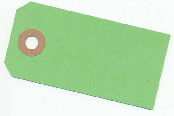 Paper Line Manillamærke 40x80mm 10stk lime grøn