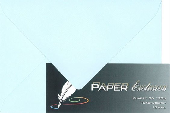 Paper Exclusive Kuvert C6 120g babyblå tekstureret 10stk.