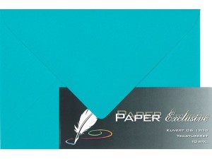 Paper Exclusive Kuvert C6 120g turkis tekstureret 10stk.