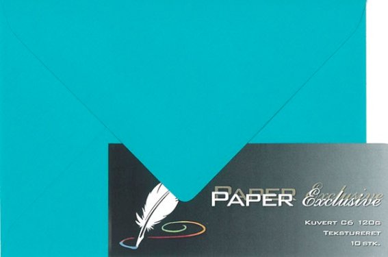 Paper Exclusive Kuvert C6 120g turkis tekstureret 10stk.