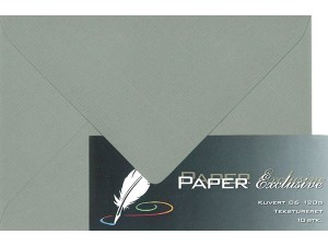 Paper Exclusive Kuvert C6 120g mørkegrå tekstureret 10stk.