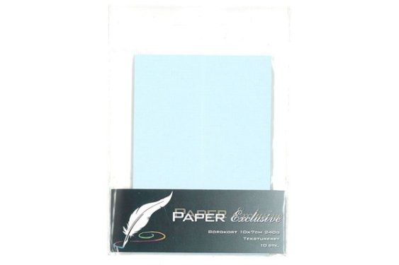 Paper Exclusive Bordkort 10x7cm babyblå tekstureret 10stk.