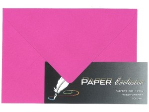 Paper Exclusive Kuvert C6 120g cerise tekstureret 10stk.