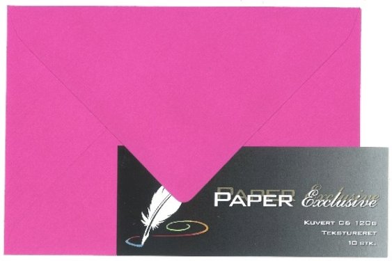 Paper Exclusive Kuvert C6 120g cerise tekstureret 10stk.