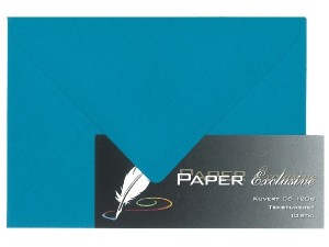 Paper Exclusive Kuvert C6 120g petroleum tekstureret 10stk.