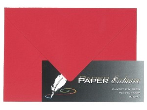 Paper Exclusive Kuvert C6 120g rød tekstureret 10stk.