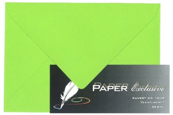 Paper Exclusive Kuvert C6 120g lime tekstureret 10stk.