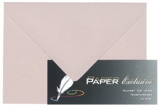Paper Exclusive Kuvert C6 120g gl. rosa tekstureret 10stk.