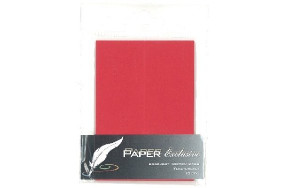 Paper Exclusive Bordkort 10x7cm rød tekstureret 10stk.