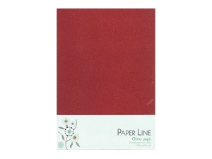 Paper Line Glitter papir dobbelt A4 120g, 10stk pakke rød