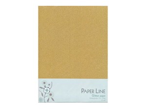 Paper Line Glitter papir dobbelt A4 120g, 10stk pakke guld