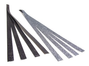 Stjernestrimler m/glitter sort/sølv 15x420mm 8stk
