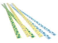 Strimler selvklæbende grøn/gul/blå 15x420mm 6stk