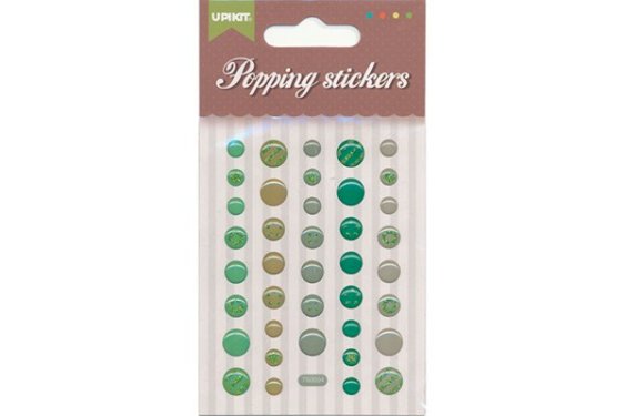 UPIKIT Stickers popping runde grønne nuancer
