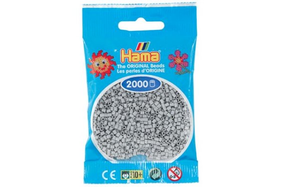 HAMA Hama mini perler 2000stk lysegrå