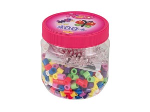 HAMA Hama maxi perler 400 perler+2 plader i pink dåse