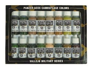 Vallejo Panzer Aces camouflage colors 16x17ml ass.