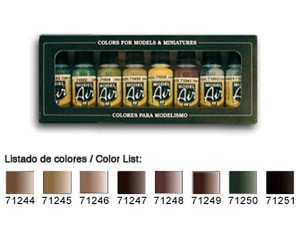 Vallejo AFV color series, Umtarnfarben 8x17ml