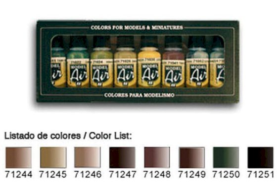 Vallejo AFV color series, Umtarnfarben 8x17ml