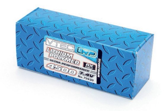 LRP VTEC LiPo RX-Pack, 1/5 straight, 4500 7,4v
