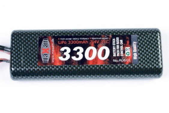 MAXAM Lipo 7,4v 3300mAh 35C T-Plug (Round Hard Case)