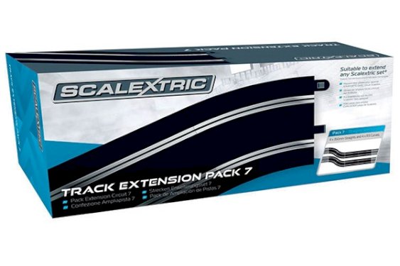 Scalextric Track Extension Pack 7 - 4 X Straights & 4 X R4 Cu
