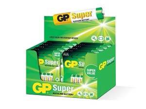GP AAA Super -1,5V 4-pak - display m/10 blisterkort