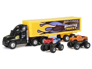 New Bright Monster Truck Hauler 22" w/2 trucks 1:43 R/C ass.