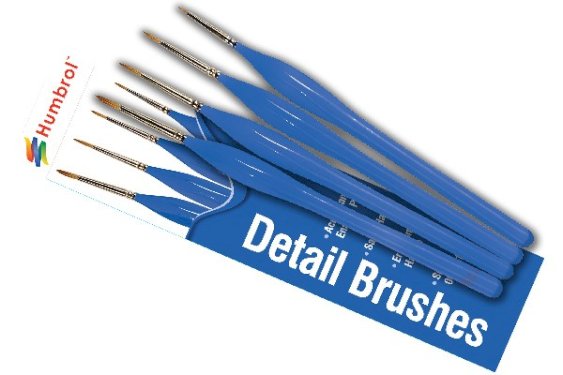 HUMBROL Brush Pack - Detail Ergonomic Handle 00, 0, 1, 2
