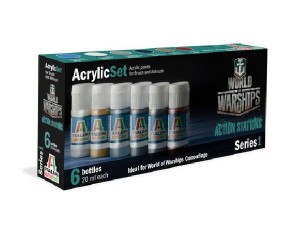 ITALERI Acrylic set with 6 colors useful for all WoWs 