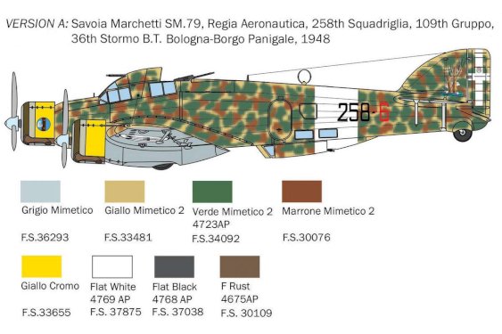 ITALERI 1:72 SM-79 Sparviero Bomber version