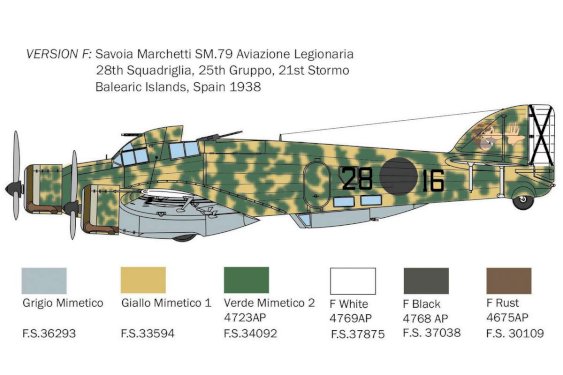 ITALERI 1:72 SM-79 Sparviero Bomber version