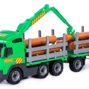 POLESIE Lastbil m. tømmer+kran/hænger 775x190x255mm