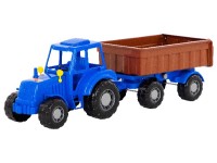 POLESIE Traktor med hænger 58x17x18cm i net, blå