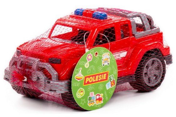 POLESIE Jeep brandbil 21,8x12x10,3cm i net, rød