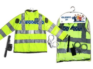 YUE QIANG Udklædningssæt politi jakke neon med tilbehør