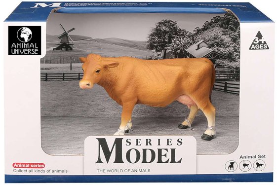 Animal Universe Jersey ko i åben æske 22x10x14,5cm, brun