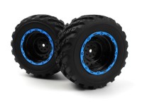 BLACKZON Smyter MT Wheels/Tires Assy (Black/Blue/2pcs)