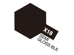 TAMIYA Acrylic Mini X-18 Semi Gloss Black (Semi Gloss)