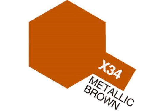 TAMIYA Acrylic Mini X-34 Metallic Brown (Gloss)