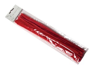 Craft Line Chenille 9mm 30cm 15stk rød
