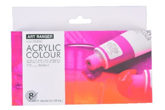 Art Ranger Akrylmaling sæt 8stk. 22ml neon farver