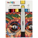 CARIOCA PLUS Art crayon vandopløselige, 6stk. ass. i æske