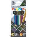 CARIOCA Metallic farveblyanter 6-kantet 3,3mm, 12stk.