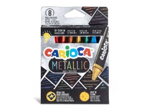 CARIOCA Metallic voks farvestifter trekantet, 8stk.