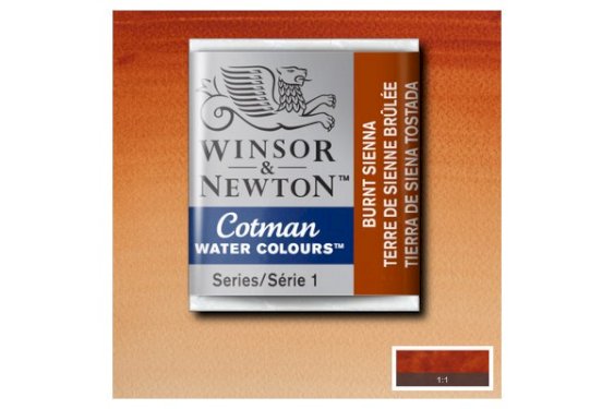 Winsor Newton Cotman watercolour 1/2 pan Burnt Sienna 074