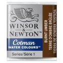 Winsor Newton Cotman watercolour 1/2 pan Burnt Umber 076