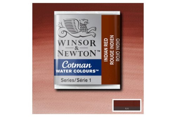 Winsor Newton Cotman watercolour 1/2 pan Indian Red 317